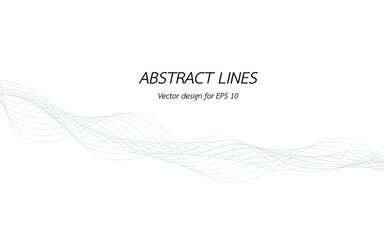 Abstract lines for design curved wave frequency, smooth stripe, color tone gray. Vector illustration on white background isolated display content of websites and app. Created using the Blend Tool.
