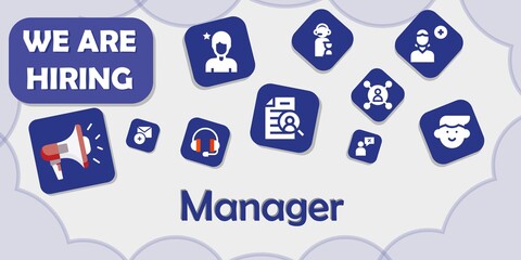 we are hiring manager vector illustration