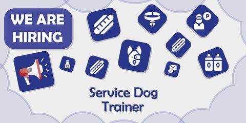 we are hiring service dog trainer vector illustration