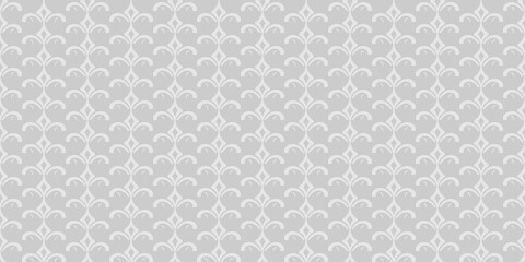 Background pattern with simple geometric ornament on gray background. Seamless pattern, texture. Vector illustration
