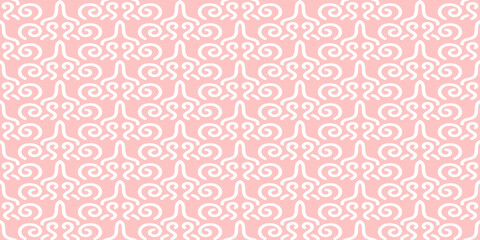 Abstract background pattern with floral ornament on pink background. Seamless pattern, texture. Vector graphics