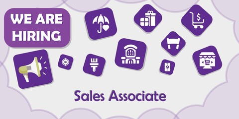 we are hiring sales associate vector illustration
