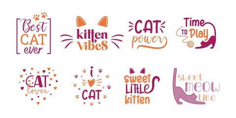 Cat lover, cat quotes inspiration, lettering about cat