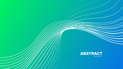 Abstract green fluid shape modern background and curve lines with copy space, vector.