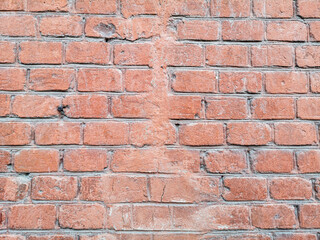 Naklejka premium Red brick wall as an abstract background.