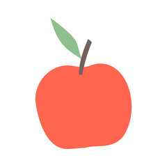 Simple boho fruit apple. Isolated on white background. Flat style vector illustration.