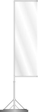 Blank beachflag advertising banner, isolated on white,free copy space, fictional artwork, vector