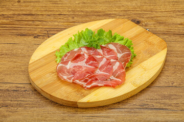 Smoked pork neck slices snack