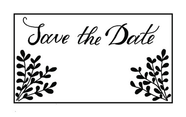 save the date wedding day sticker lettering