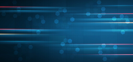 Fototapeta premium Abstract technology geometric overlapping hi speed line movement design background with copy space for text.