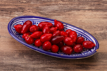 Sweet and ripe cornel berries