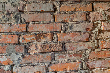 Obraz premium Old cracked red bricks wall texture. Stock photo.