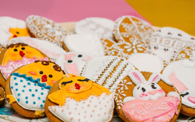 eggs and bunny, easter, gingerbread