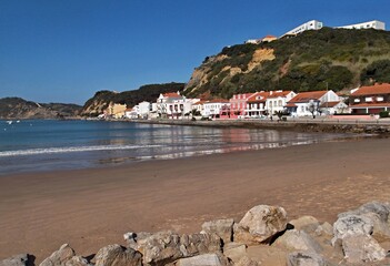 Panoramic view concha of Sao Martinho do Porto, Centro - Portugal 