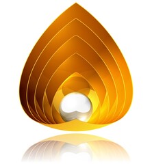 Icon - silberne Perle inmitten goldener Schalen