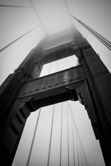 Golden Gate Bridge in San Francisco Black and White 