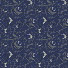 Seamless texture, pattern on a square background - flowers and leaves. Styling.