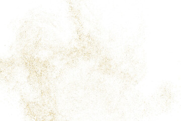 Gold Glitter Texture Isolated on White. Amber Particles Color. Celebratory Background. Golden Explosion of Confetti. Design Element. Digitally Generated Image. Vector Illustration, EPS 10.