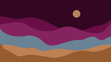 abstract hills scenery landscape vector illustration