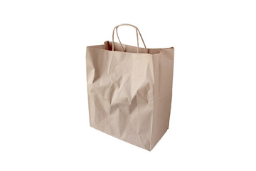 Shopping brown paper bag isolated on white