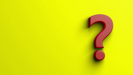 red question mark on yellow background