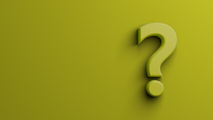 Yellow question mark on yellow wall