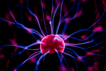 closeup of plasma lamp,