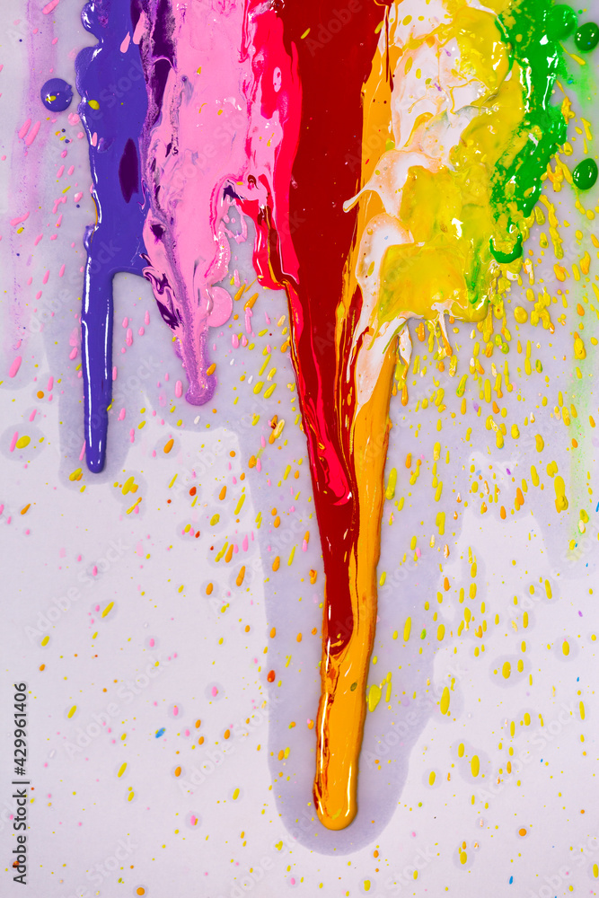 Poster .abstract color splash isolated on white background. creating works by real hands, not added with gr