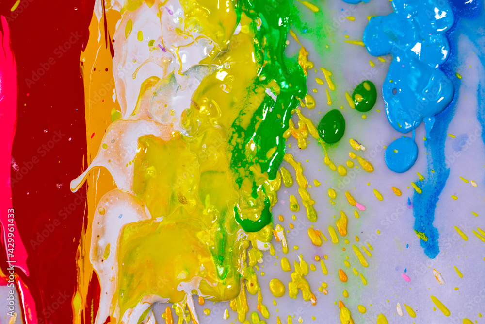 Poster .abstract color splash isolated on white background. creating works by real hands, not added with gr