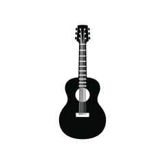 Fototapeta na wymiar Acoustic guitar icon, music logo, isolated vector illustration.