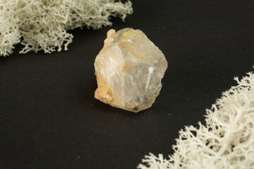 Smoky quartz from Brazil. Natural mineral stone on black background. Mineralogy, geology, magic of...