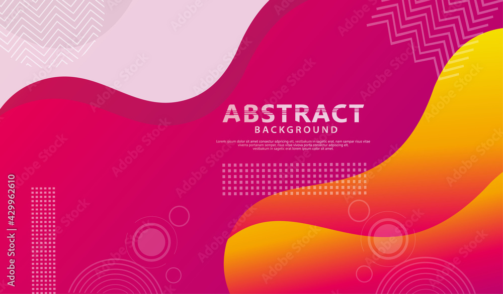 Poster dynamic style banner design with fluid color gradient elements