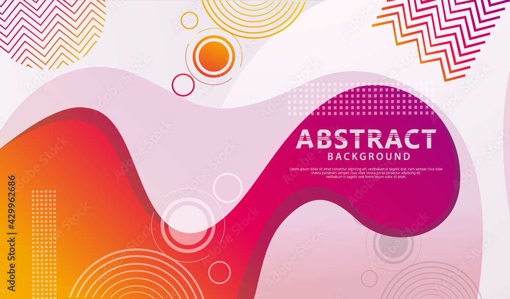 Poster dynamic style banner design with fluid color gradient elements
