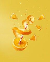 Fresh and Healthy Orange Drink, Balanced Diet Concept