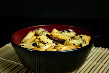 Okaki - japanese rice crackers with dry seaweed