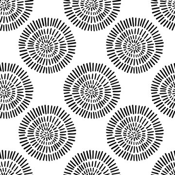 black and white abstract geometric shapes seamless pattern, vector illustration endless repeatable texture background