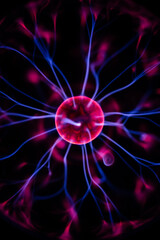 closeup of plasma lamp,