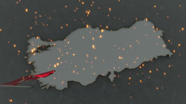 3D animation of the map of turkey