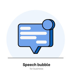 Flat blue speech bubble vector illustration design for social media and business. Speech bubble for message and chatting