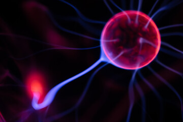 closeup of plasma lamp,