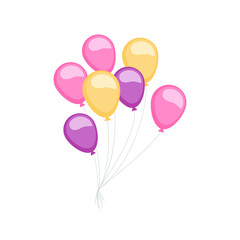 Naklejka premium Bunch of colorful balloons isolated on white 