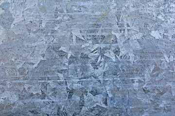 Close-up of the surface of the galvanized sheet of tin