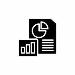Data chart report icon in glyph style. Vector icon illustration