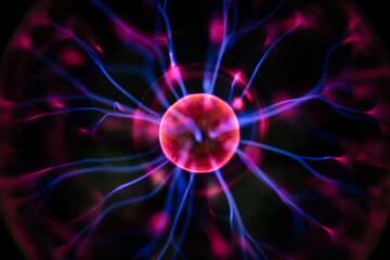 closeup of plasma lamp,