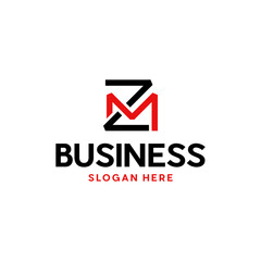 Letter ZM Minimalist Logo Design
