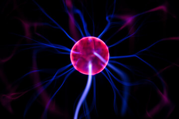 closeup of plasma lamp,