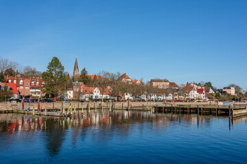 Schleswig-Holstein, Deutschland, April, 2021 - Impressionen aus der Hafenstadt Eckernförde in der...
