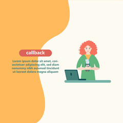 Smiling girl holds a wireless terminal, Modern bank payment device. Pay by card concept. The internet store, online shop, web buying and paying. Cartoon design in vector.


