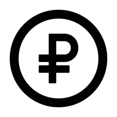 Obraz premium Ruble sign icon vector currency symbol for business and finance in a flat color glyph pictogram illustration