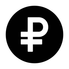 Obraz premium Ruble symbol icon vector currency sign for business and finance in a flat color glyph pictogram illustration